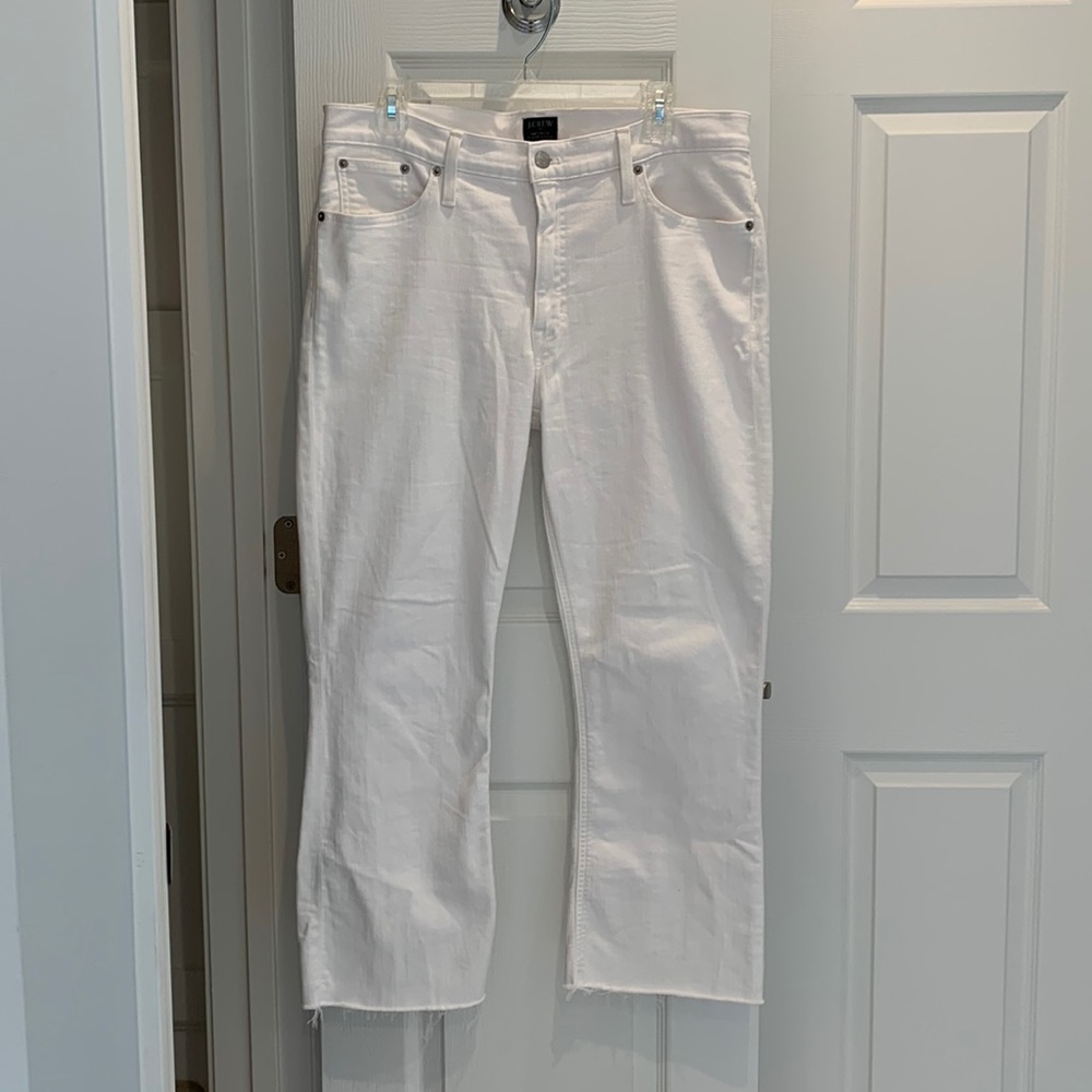 JCrew Factory MidRise Flare Crop Denim. Size 32